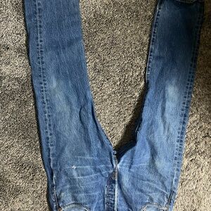 Levi's Blue Denim Jeans with Tan Leather Patch